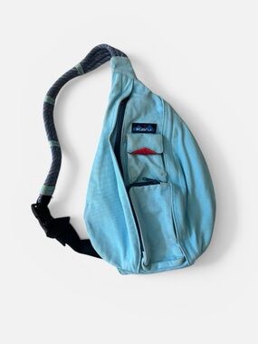 Kavu Light Blue Sling Bag with Rope Strap